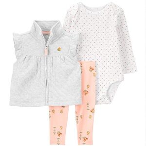 Carter’s Baby Girl 3-Piece Vest Set (12M)
